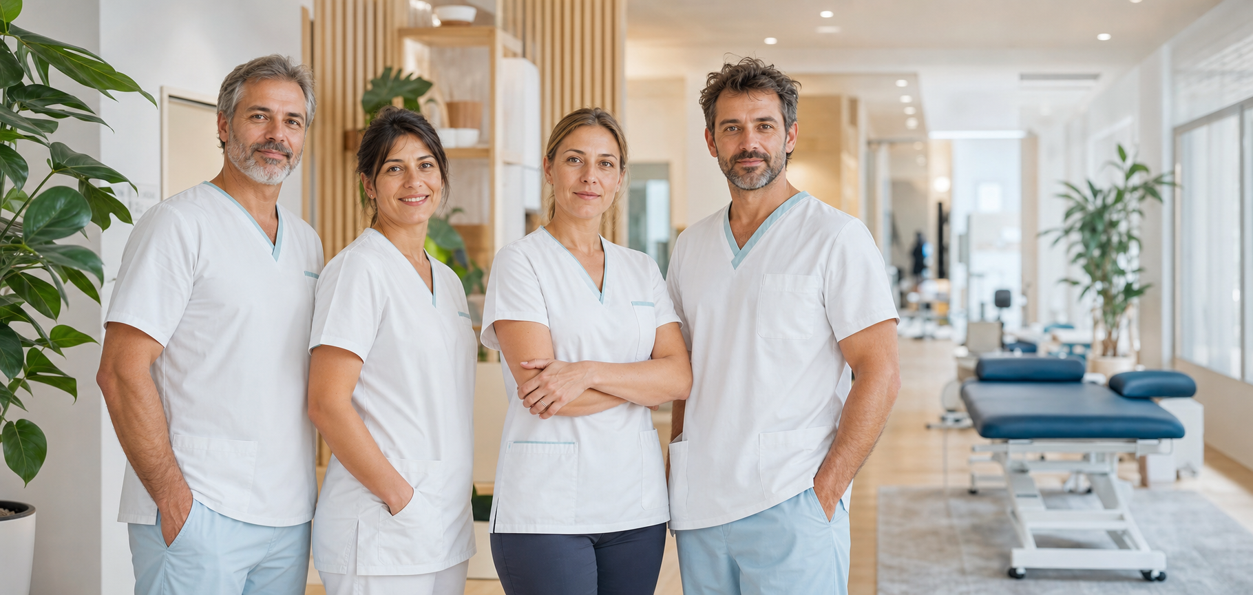Il team di quattro professionisti FisioMove nello studio